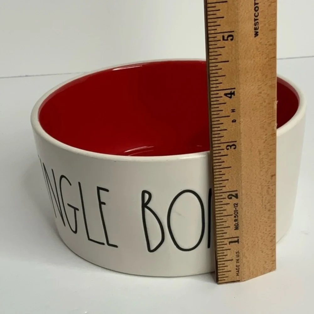 Rae Dunn Jingle Bones Ceramic dog Bowl SZ 5.75X2.75 EUC